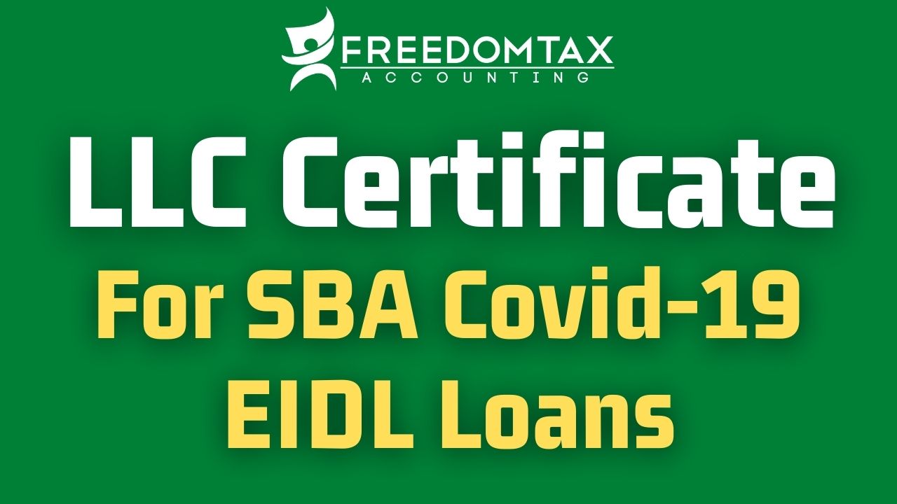 LLC Certificate for SBA EIDL Loan